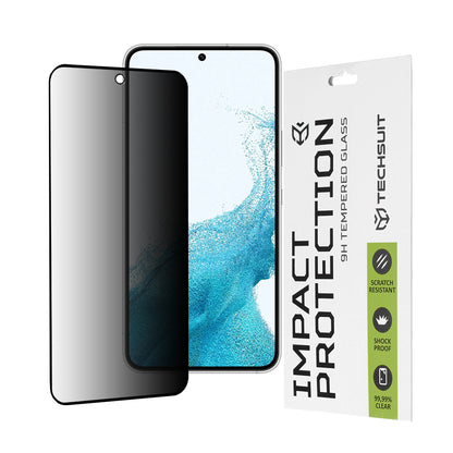 Zaštitna folija Ekran Privacy Techsuit za Samsung Galaxy S23 S911 / S22 5G S901, Kaljeno Staklo, Full Glue, 111D