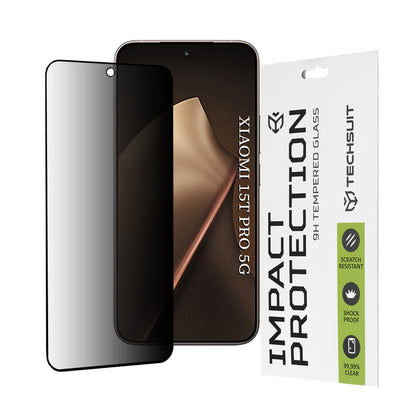 Zaštitna folija za ekran Privacy Techsuit za Xiaomi 15T Pro, Kaljeno staklo, Full Glue, 111D