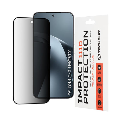 Zaštitna folija Ekran Privacy Techsuit za Xiaomi 17T Pro, Kaljeno Staklo, Full Glue, 111D