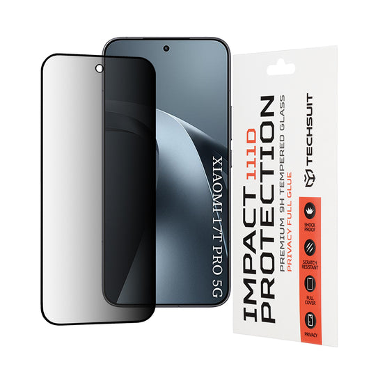 Zaštitna folija Ekran Privacy Techsuit za Xiaomi 17T Pro, Kaljeno Staklo, Full Glue, 111D