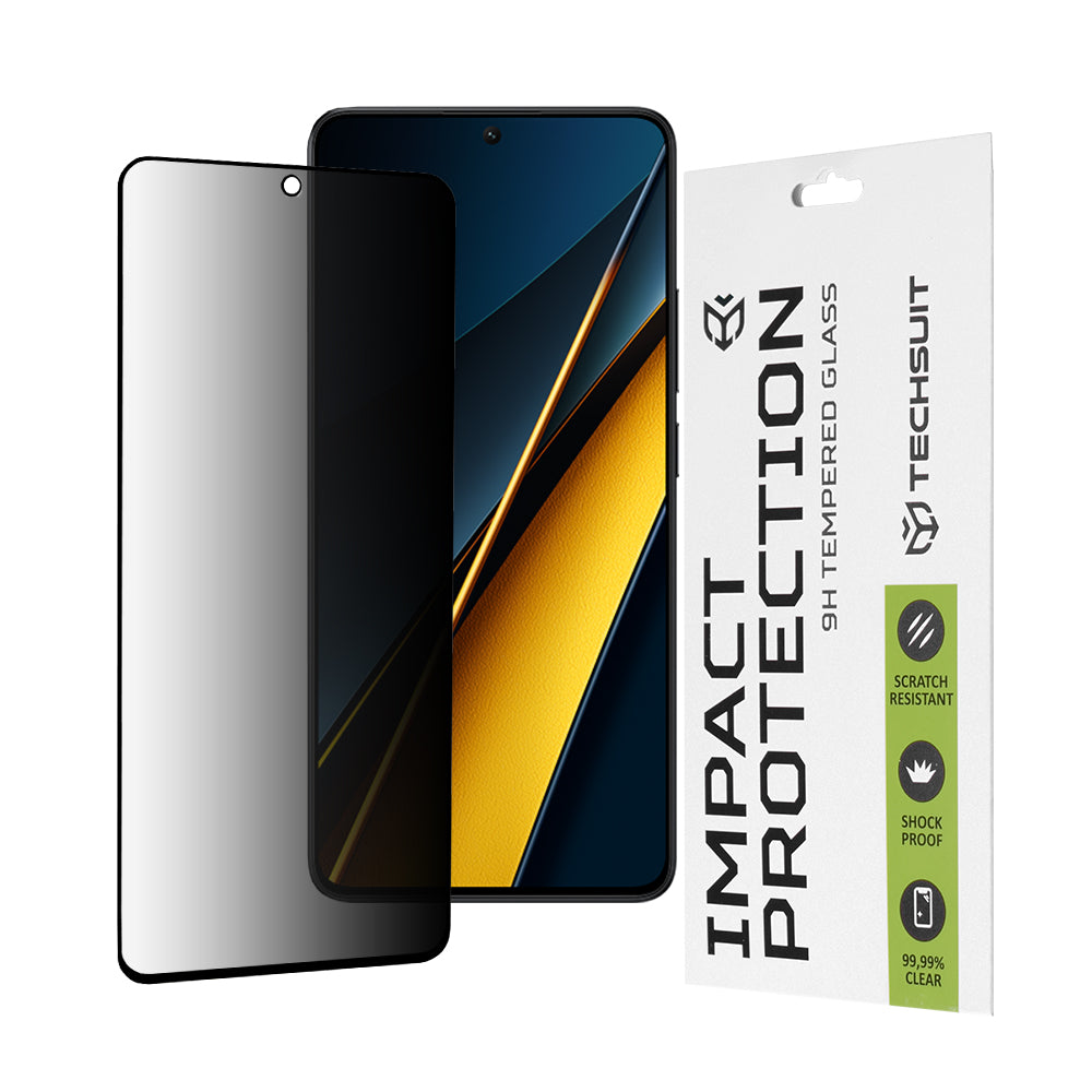 Zaštitna folija za ekran Privacy Techsuit za Xiaomi Poco X6 Pro, Kaljeno staklo, Full Glue, 111D