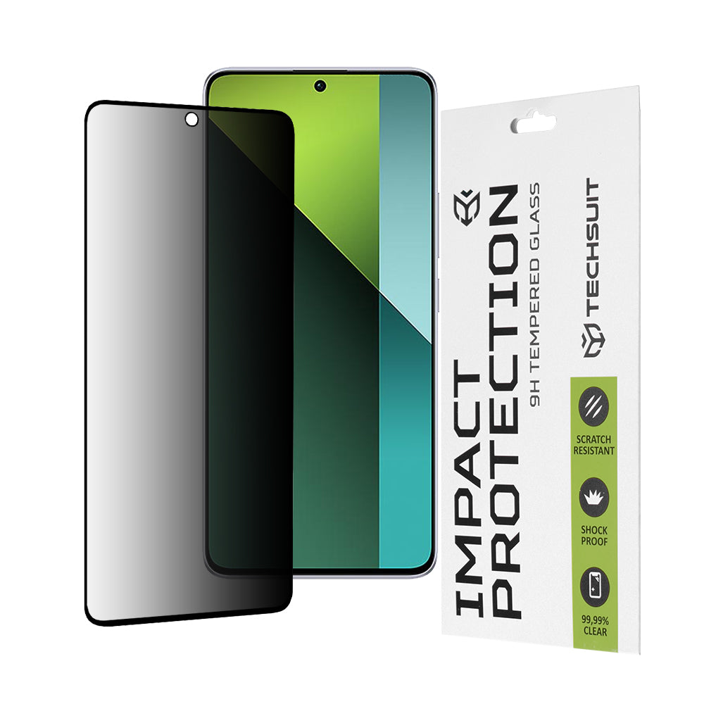 Zaštitna folija Ekran Privacy Techsuit za Xiaomi Poco X6 / Redmi Note 13 Pro 5G, Kaljeno Staklo, Full Glue, 111D