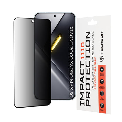 Zaštitna folija za ekran Privacy Techsuit za Xiaomi Poco X8 Pro Max, Kaljeno staklo, Full Glue, 111D