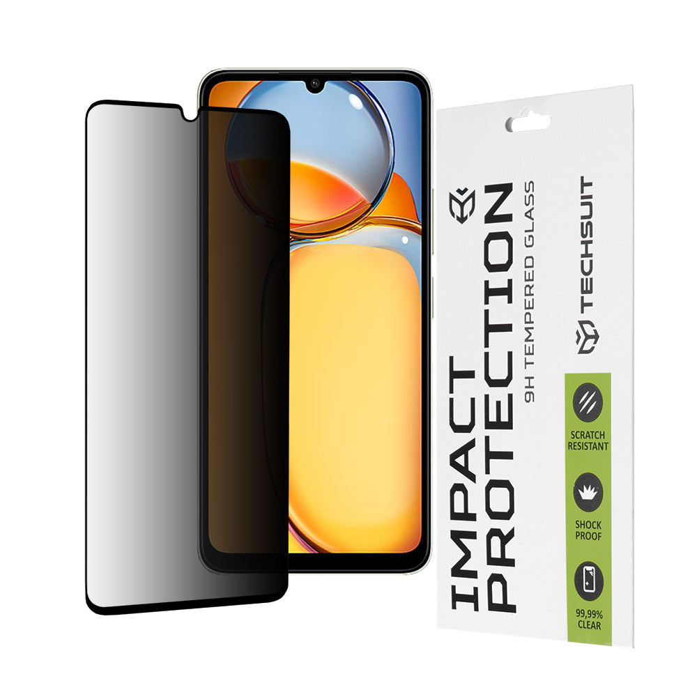 Zaštitna folija Ekran Privacy Techsuit za Xiaomi Redmi 13C 5G / 13C / Poco C65, Kaljeno Staklo, Full Glue, 111D