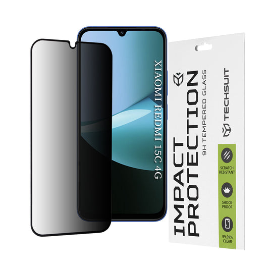 Zaštitna folija Ekran Privacy Techsuit za Xiaomi Redmi 15C 5G / 15C 4G, Kaljeno Staklo, Full Glue, 111D