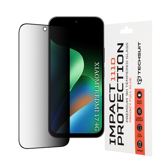 Zaštitna folija za ekran Privacy Techsuit za Xiaomi Redmi 17 5G / 17 4G, Kaljeno staklo, Full Glue, 111D