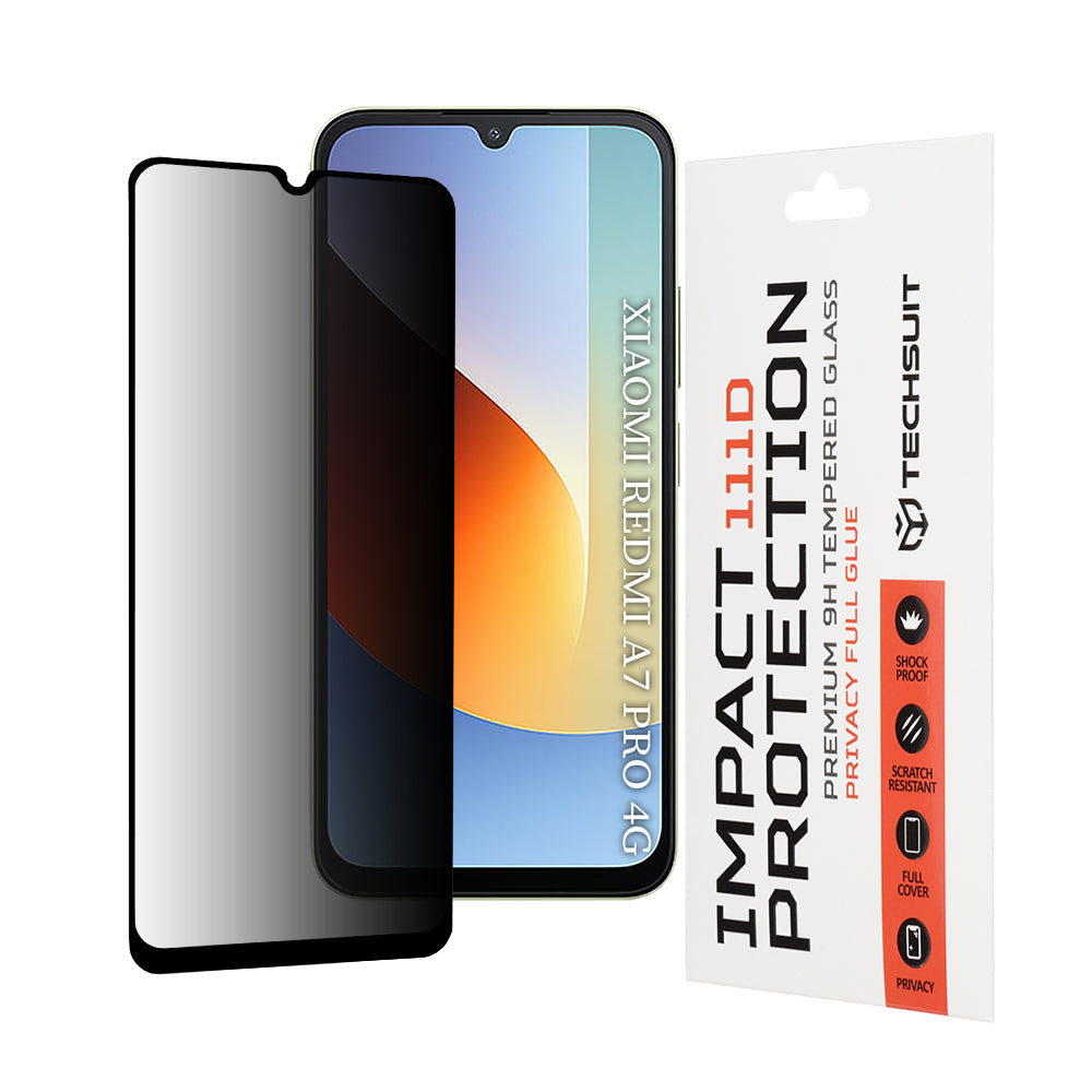 Zaštitna folija Ekran Privacy Techsuit za Xiaomi Redmi A7 Pro 4G, Kaljeno Staklo, Full Glue, 111D