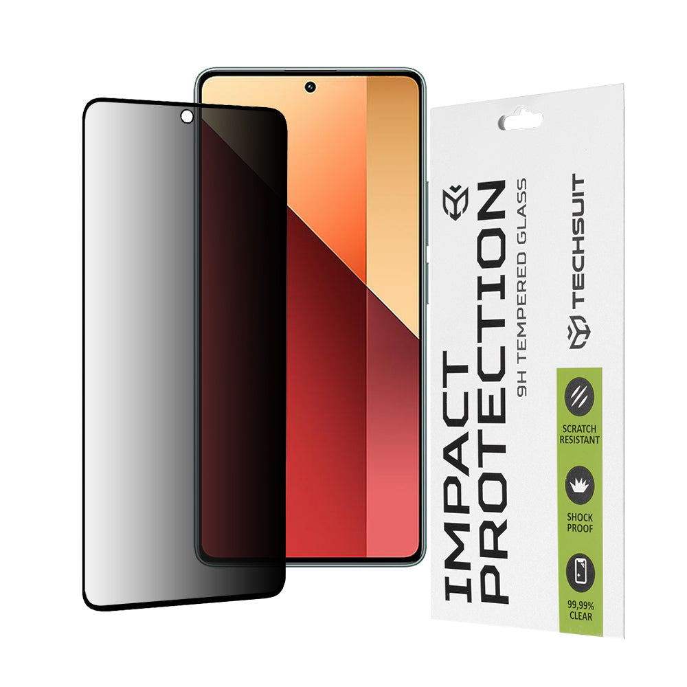 Zaštitna folija Ekran Privacy Techsuit za Xiaomi Redmi Note 13 Pro 4G / Poco M6 Pro 4G, Kaljeno Staklo, Full Glue, 111D