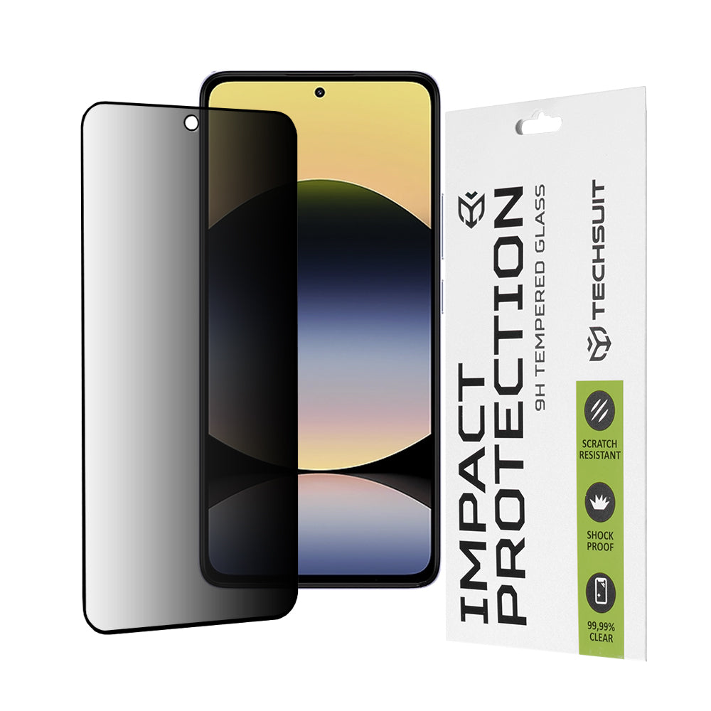 Zaštitna folija Ekran Privacy Techsuit za Xiaomi Redmi Note 14 4G (Standard), Kaljeno Staklo, Full Glue, 111D