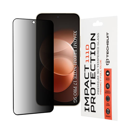 Zaštitna folija za ekran Privacy Techsuit za Xiaomi Redmi Note 17 Pro / Note 17 Pro Max, Kaljeno staklo, Full Glue, 111D