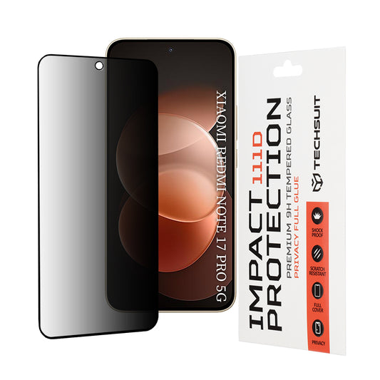 Zaštitna folija za ekran Privacy Techsuit za Xiaomi Redmi Note 17 Pro / Note 17 Pro Max, Kaljeno staklo, Full Glue, 111D