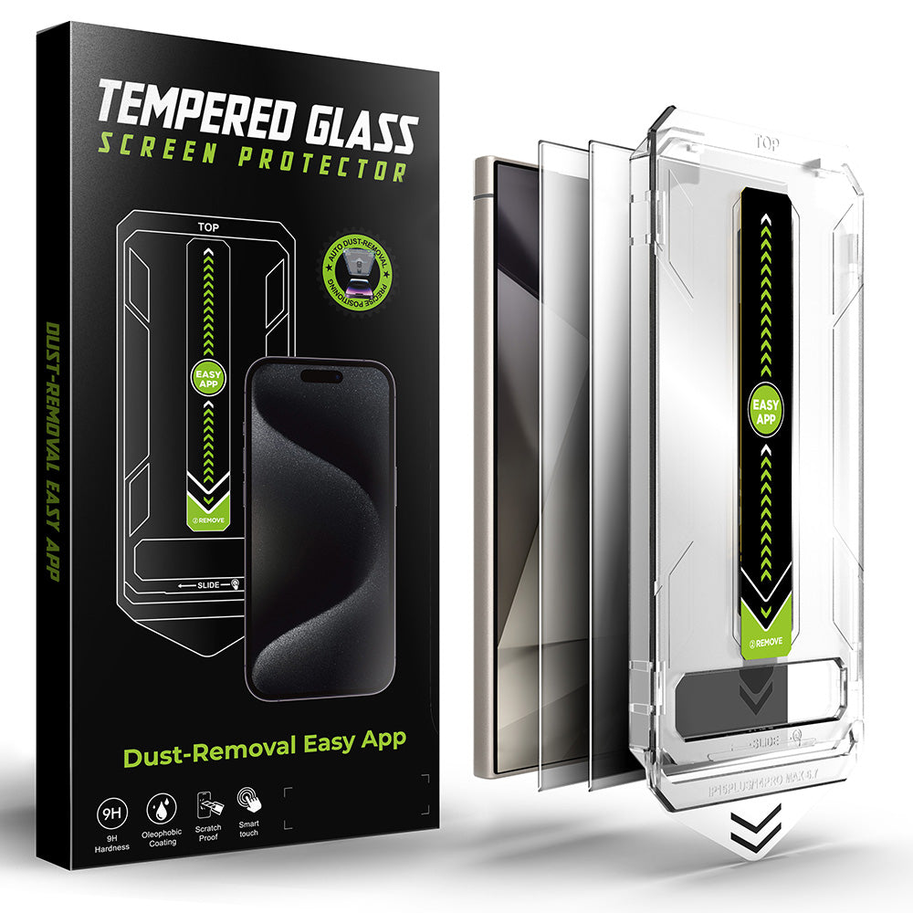 Zaštitna folija za ekran Privacy Techsuit TitanGlass CrystalHD za Samsung Galaxy S24 Ultra S928, Kaljeno staklo, Full Glue, Set od 2 komada