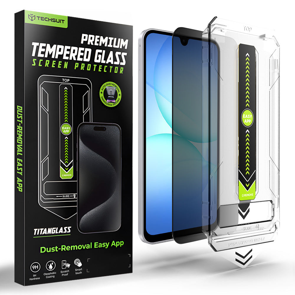 Zaštitna folija Ekran Privacy Techsuit TitanGlass CrystalHD za Samsung Galaxy A17 5G / A16 5G A166, Kaljeno Staklo, Full Glue
