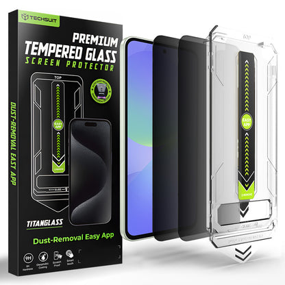 Zaštitna folija Ekran Privacy Techsuit TitanGlass CrystalHD za Samsung Galaxy A37 5G / A36 A366, Kaljeno staklo, Full Glue, Set 2 komada
