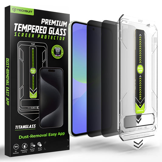 Zaštitna folija Ekran Privacy Techsuit TitanGlass CrystalHD za Samsung Galaxy A37 5G / A36 A366, Kaljeno staklo, Full Glue, Set 2 komada