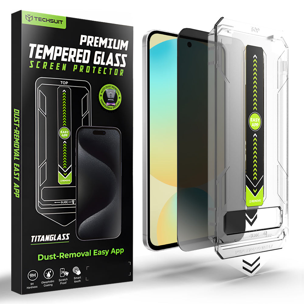 Zaštitna folija Ekran Privacy Techsuit TitanGlass CrystalHD za Samsung Galaxy S24 FE S721, Kaljeno Staklo, Full Glue