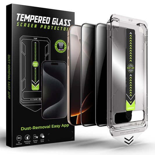 Folija za zaštitu ekrana Privacy Techsuit TitanGlass za Apple iPhone 17 Pro Max, Kaljeno staklo, Full Glue, Set 2 komada