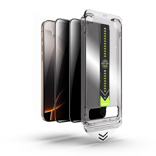 Folija za zaštitu ekrana Privacy Techsuit TitanGlass za Apple iPhone 17 Pro Max, Kaljeno staklo, Full Glue, Set 2 komada