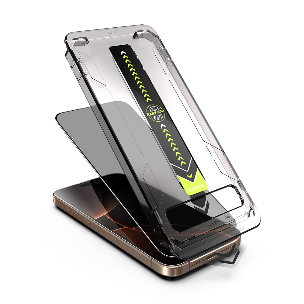 Folija za zaštitu ekrana Privacy Techsuit TitanGlass za Apple iPhone 17 Pro Max, Kaljeno staklo, Full Glue, Set 2 komada