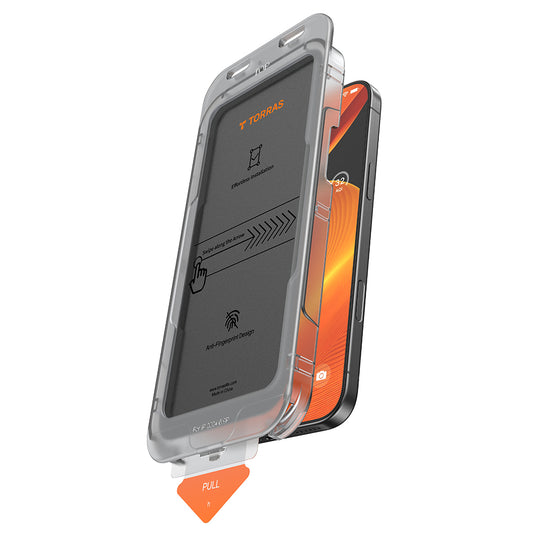 Folija za zaštitu ekrana Privacy Torras GlassGo Install Master za Apple iPhone 17 Pro Max, Kaljeno staklo, Full Glue