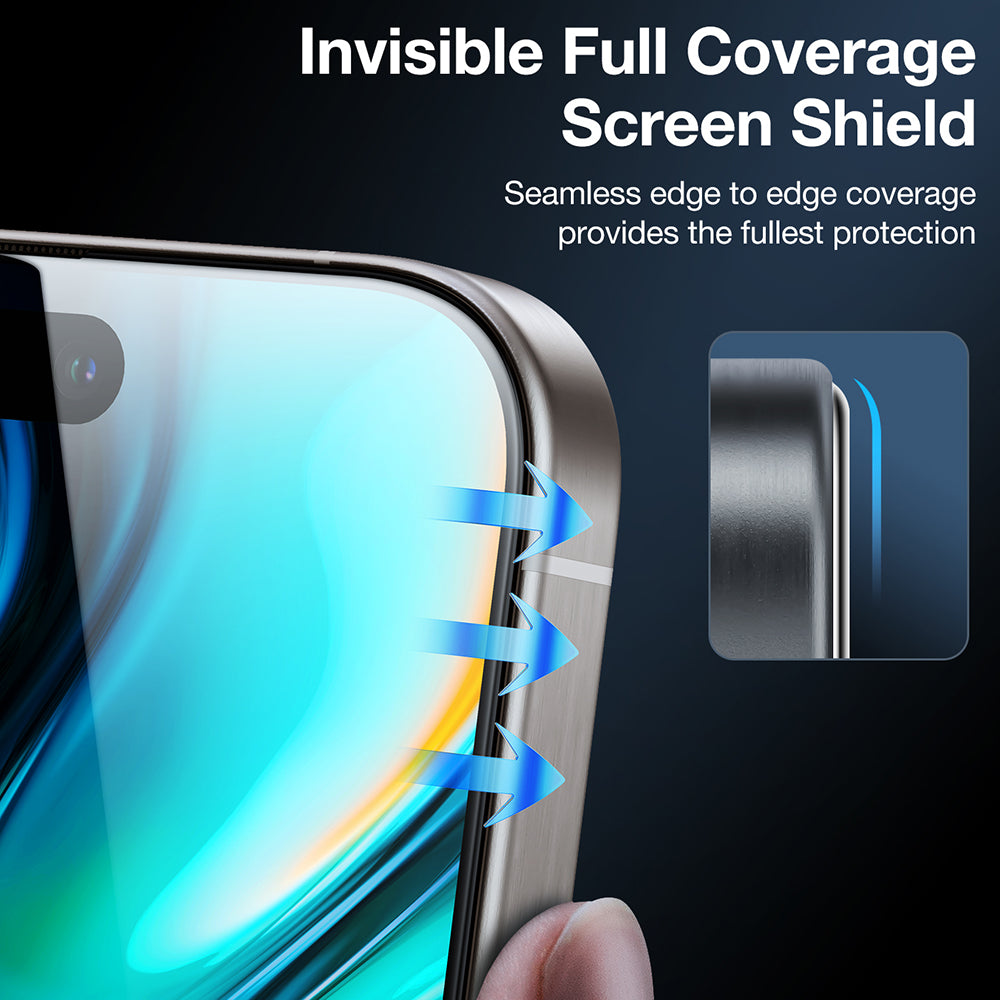 Folija za zaštitu ekrana Privacy Torras GlassGo Install Master za Apple iPhone 17 Pro Max, Kaljeno staklo, Full Glue