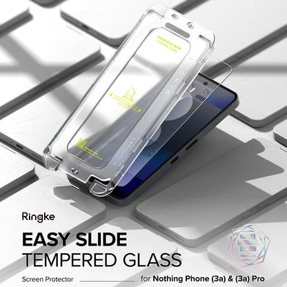 Zaštitna folija za ekran Ringke Easy Slide za Nothing Phone (3a) / Phone (3a) Pro, Kaljeno staklo, Full Glue, Set od 2 komada