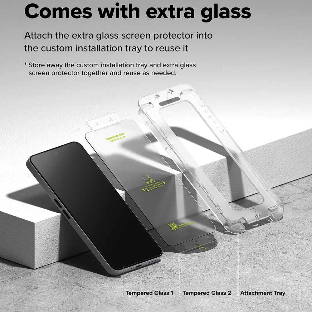 Zaštitna folija za ekran Ringke Easy Slide za Nothing Phone (3a) / Phone (3a) Pro, Kaljeno staklo, Full Glue, Set od 2 komada