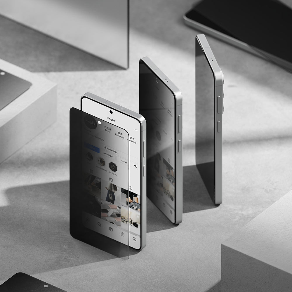 Folija za zaštitu ekrana Ringke Easy Slide za Samsung Galaxy S26 Plus S947, Kaljeno staklo, Full Glue, Set 2 komada, Crna