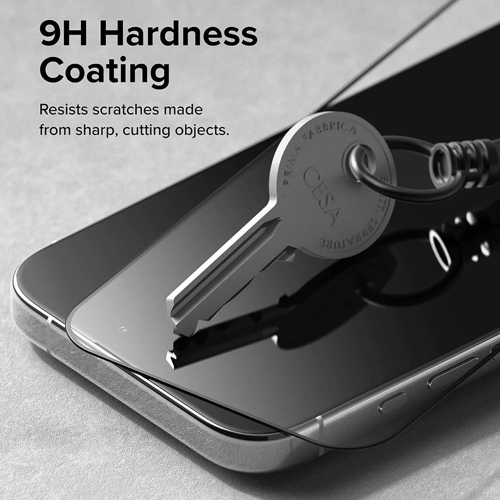 Zaštitna folija za ekran Ringke za Apple iPhone 15 Pro Max, Kaljeno staklo, Full Glue, Crna