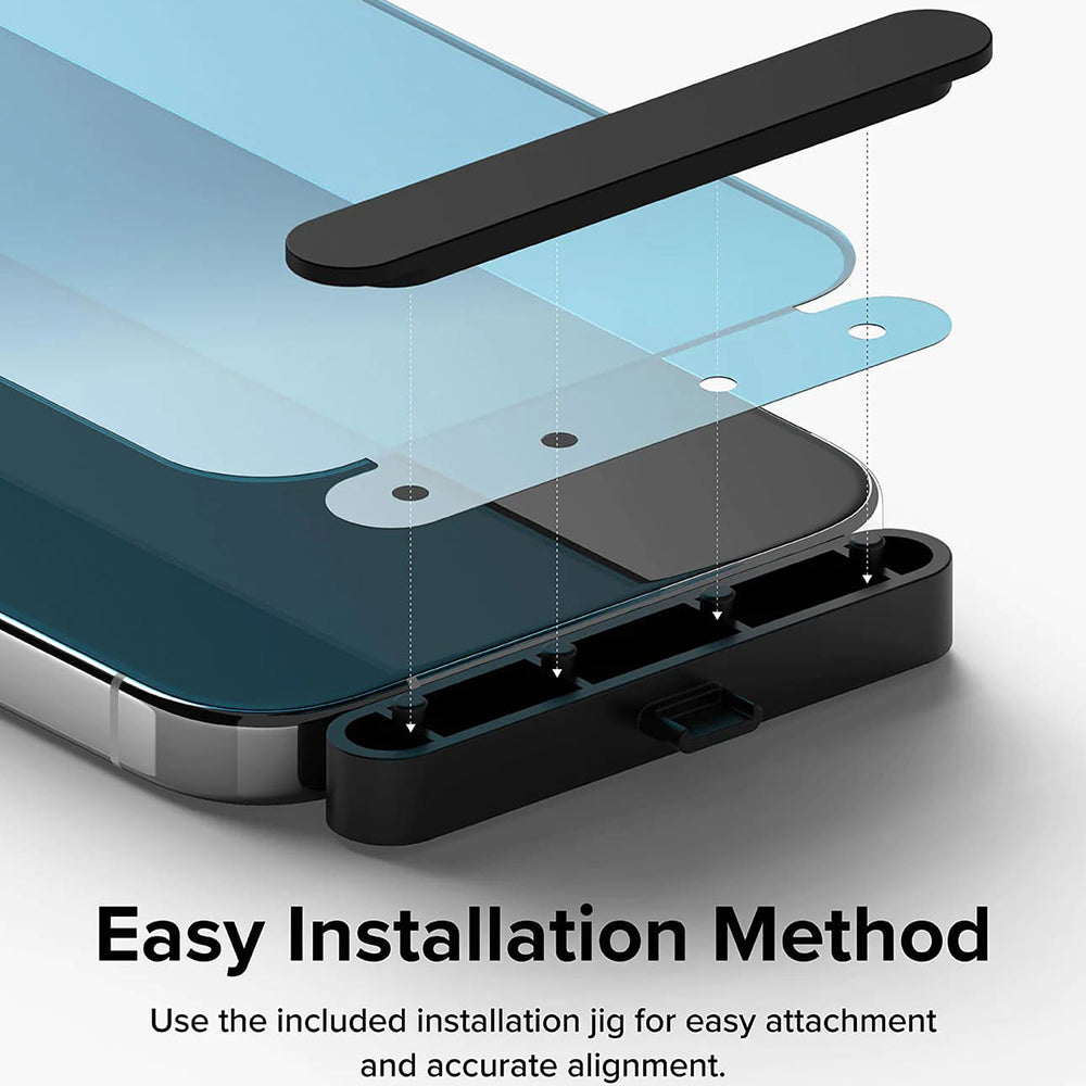 Zaštitna folija za ekran Ringke za Apple iPhone 15 Pro Max, Kaljeno staklo, Full Glue, Crna