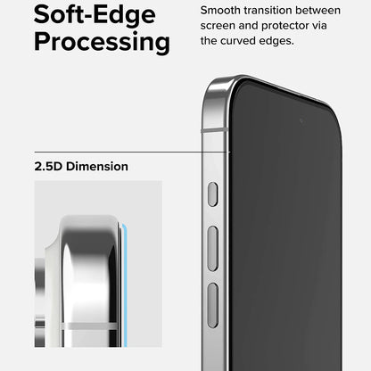 Zaštitna folija za ekran Ringke za Apple iPhone 15 Pro, Kaljeno staklo, Full Glue, Crna