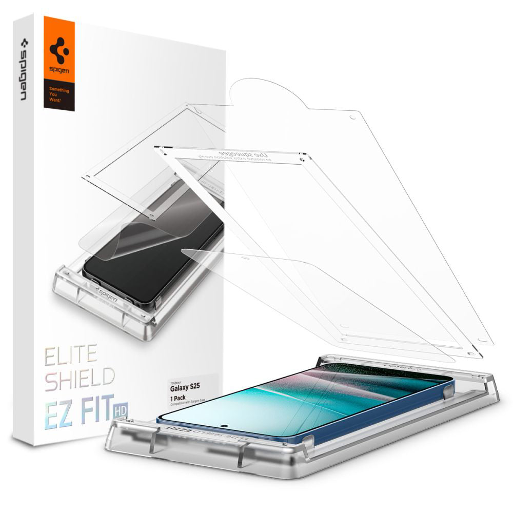 Folija za zaštitu ekrana Spigen Elite Shield EZ FIT HD za Samsung Galaxy S25 S931, Plastika AFL09091