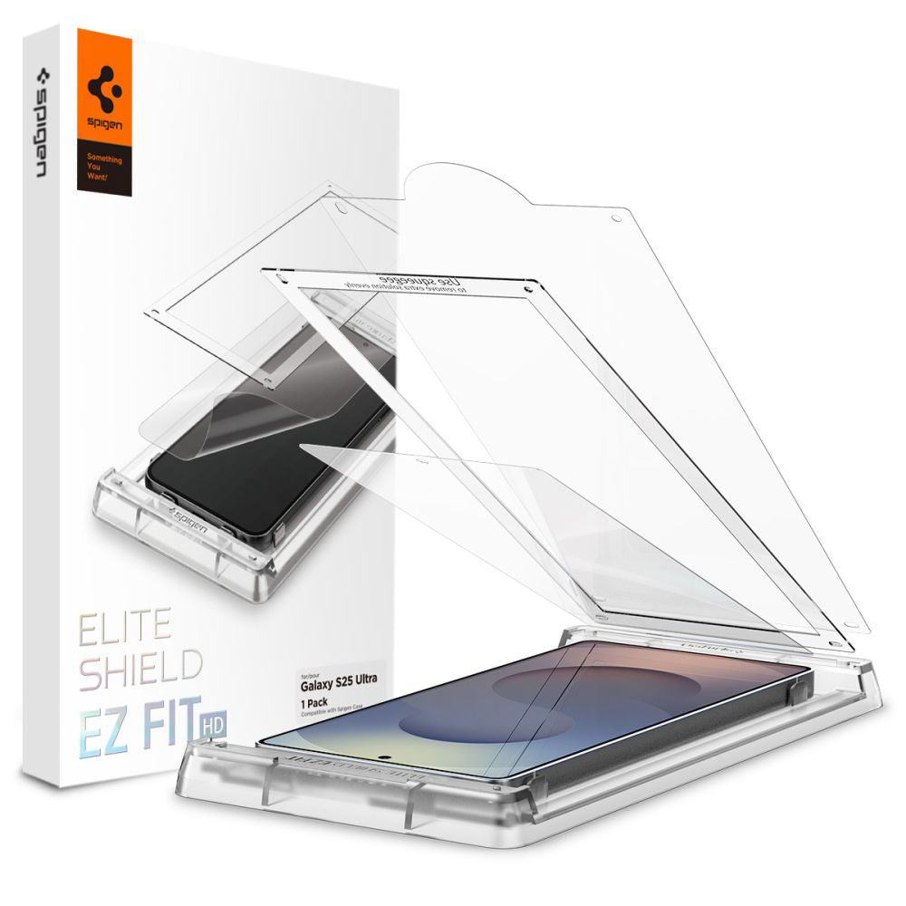 Zaštitna folija za ekran Spigen Elite Shield EZ FIT HD za Samsung Galaxy S25 Ultra S938, Plastika AFL09083