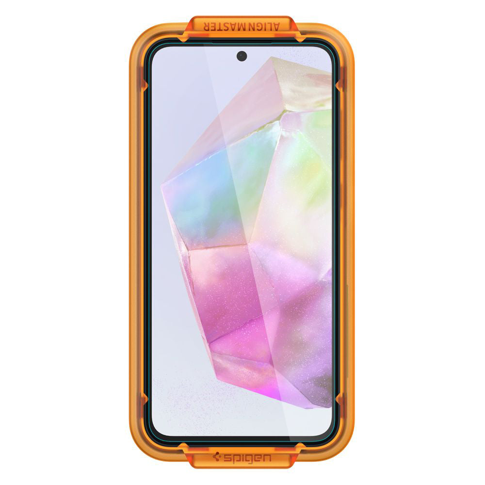 Folija za zaštitu ekrana Spigen GlastR Align Master za Samsung Galaxy M35 / A35 5G A356, Kaljeno staklo, Full Glue, Set 2 komada AGL07772