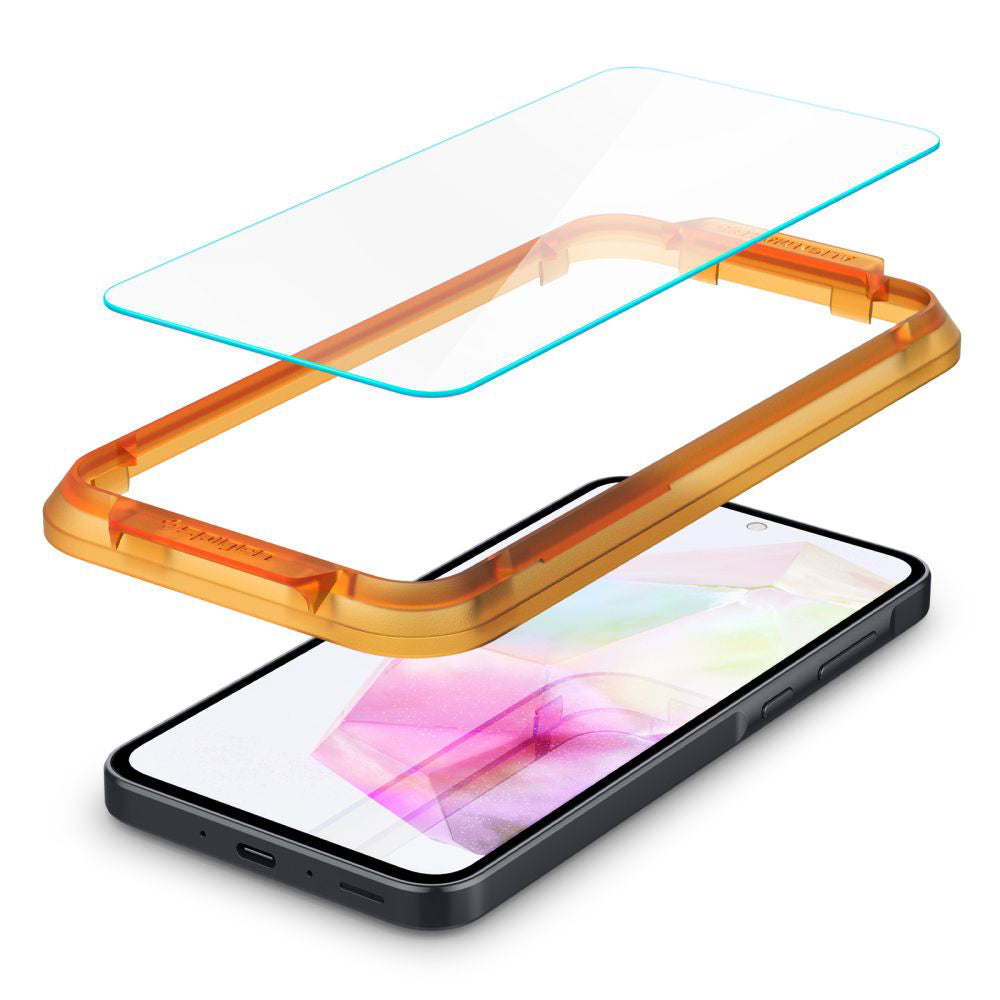 Folija za zaštitu ekrana Spigen GlastR Align Master za Samsung Galaxy M35 / A35 5G A356, Kaljeno staklo, Full Glue, Set 2 komada AGL07772