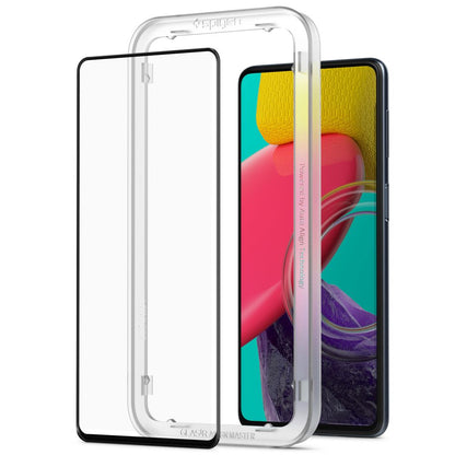 Folija za zaštitu ekrana Spigen GlastR Align Master za Samsung Galaxy M53 M536, Kaljeno staklo, Full Glue, Crna
