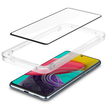 Folija za zaštitu ekrana Spigen GlastR Align Master za Samsung Galaxy M53 M536, Kaljeno staklo, Full Glue, Crna