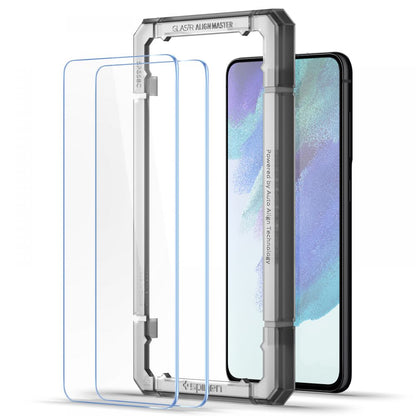 Folija za zaštitu ekrana Spigen GlastR Align Master za Samsung Galaxy S21 FE 5G G990, Kaljeno staklo, Full Glue, Set 2 komada AGL03088