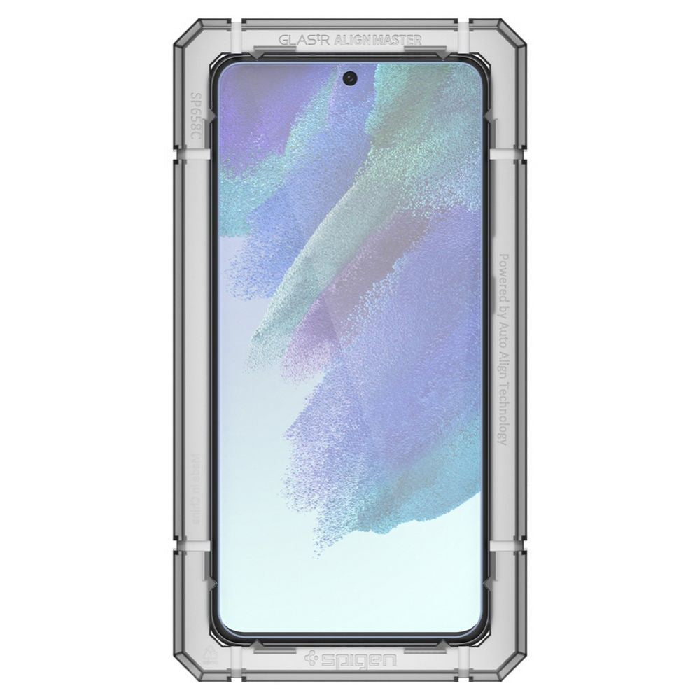 Folija za zaštitu ekrana Spigen GlastR Align Master za Samsung Galaxy S21 FE 5G G990, Kaljeno staklo, Full Glue, Set 2 komada AGL03088