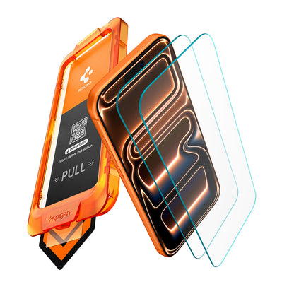 Zaštitna folija za ekran Spigen GlastR AlignMaster S za Apple iPhone 18 Pro / 17 Pro, Kaljeno staklo, Full Glue, Set 2 komada AGL10105