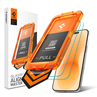 Zaštitna folija za ekran Spigen GlastR AlignMaster S za Apple iPhone 18 Pro Max / 17 Pro Max, Kaljeno staklo, Full Glue, Set od 2 komada AGL10101