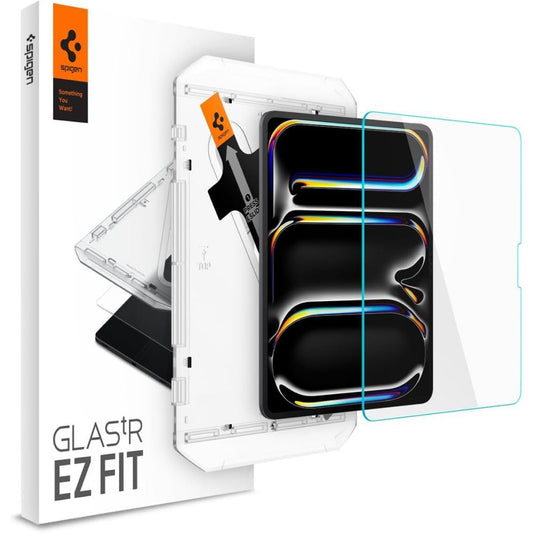 Folija za zaštitu ekrana Spigen GlastR EZ FIT za Apple iPad Pro 13 (2024), Kaljeno staklo, Full Glue AGL07793