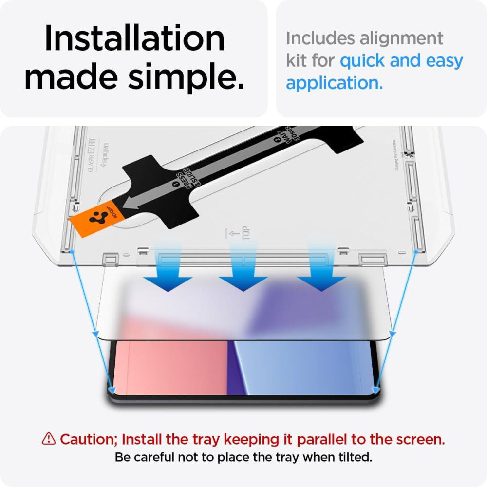 Folija za zaštitu ekrana Spigen GlastR EZ FIT za Apple iPad Pro 13 (2024), Kaljeno staklo, Full Glue AGL07793
