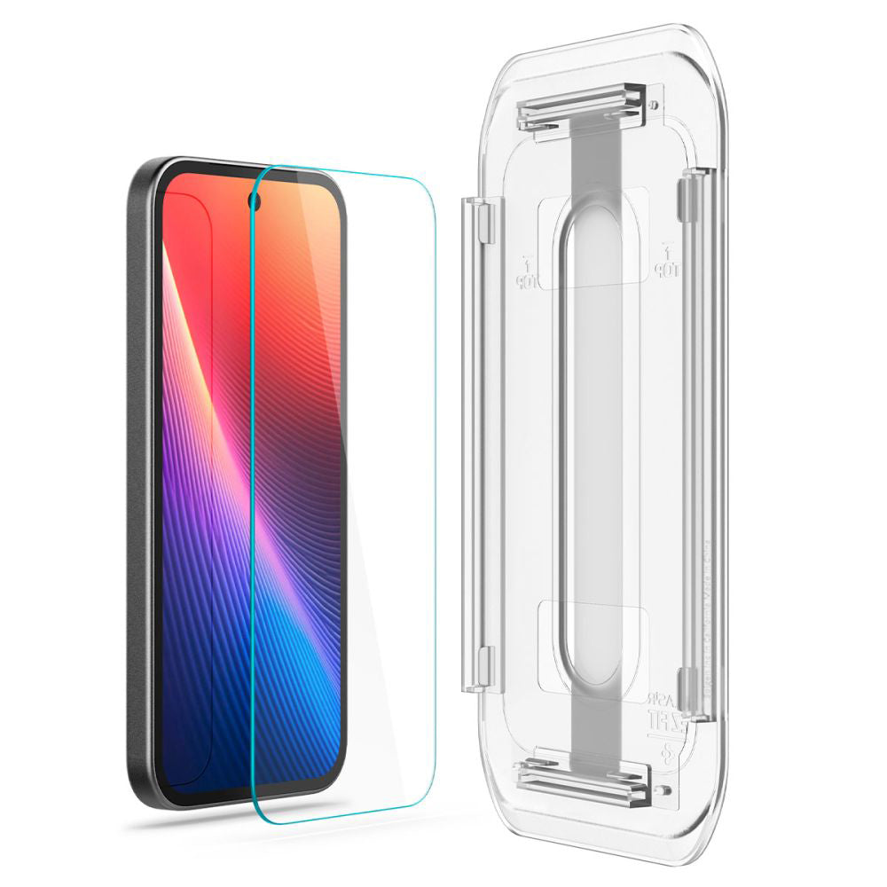 Folija za zaštitu ekrana Spigen GlastR EZ FIT za Google Pixel 9a, Kaljeno staklo, Full Glue, Set 2 komada AGL08938
