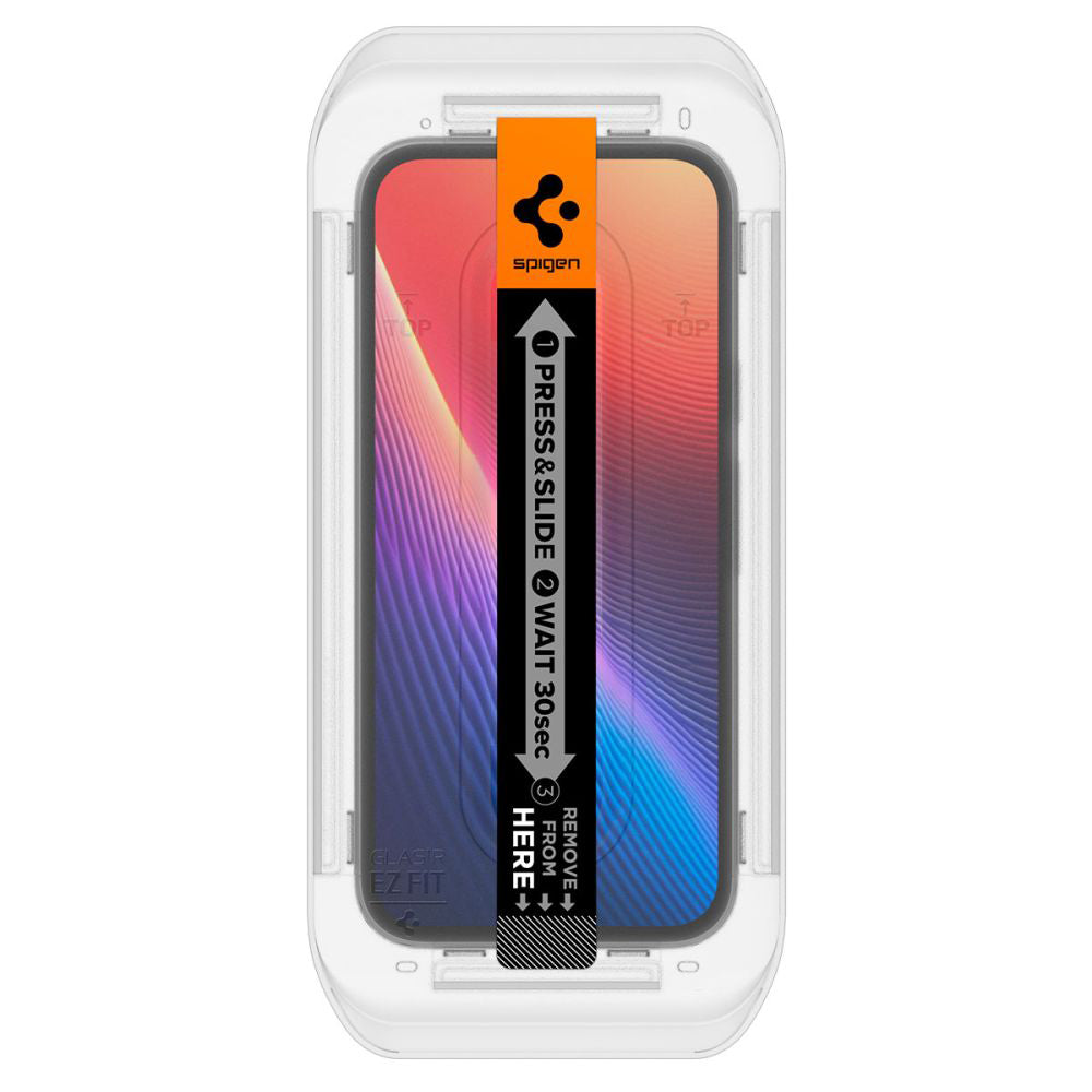 Folija za zaštitu ekrana Spigen GlastR EZ FIT za Google Pixel 9a, Kaljeno staklo, Full Glue, Set 2 komada AGL08938