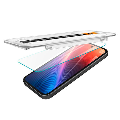 Folija za zaštitu ekrana Spigen GlastR EZ FIT za Google Pixel 9a, Kaljeno staklo, Full Glue, Set 2 komada AGL08938