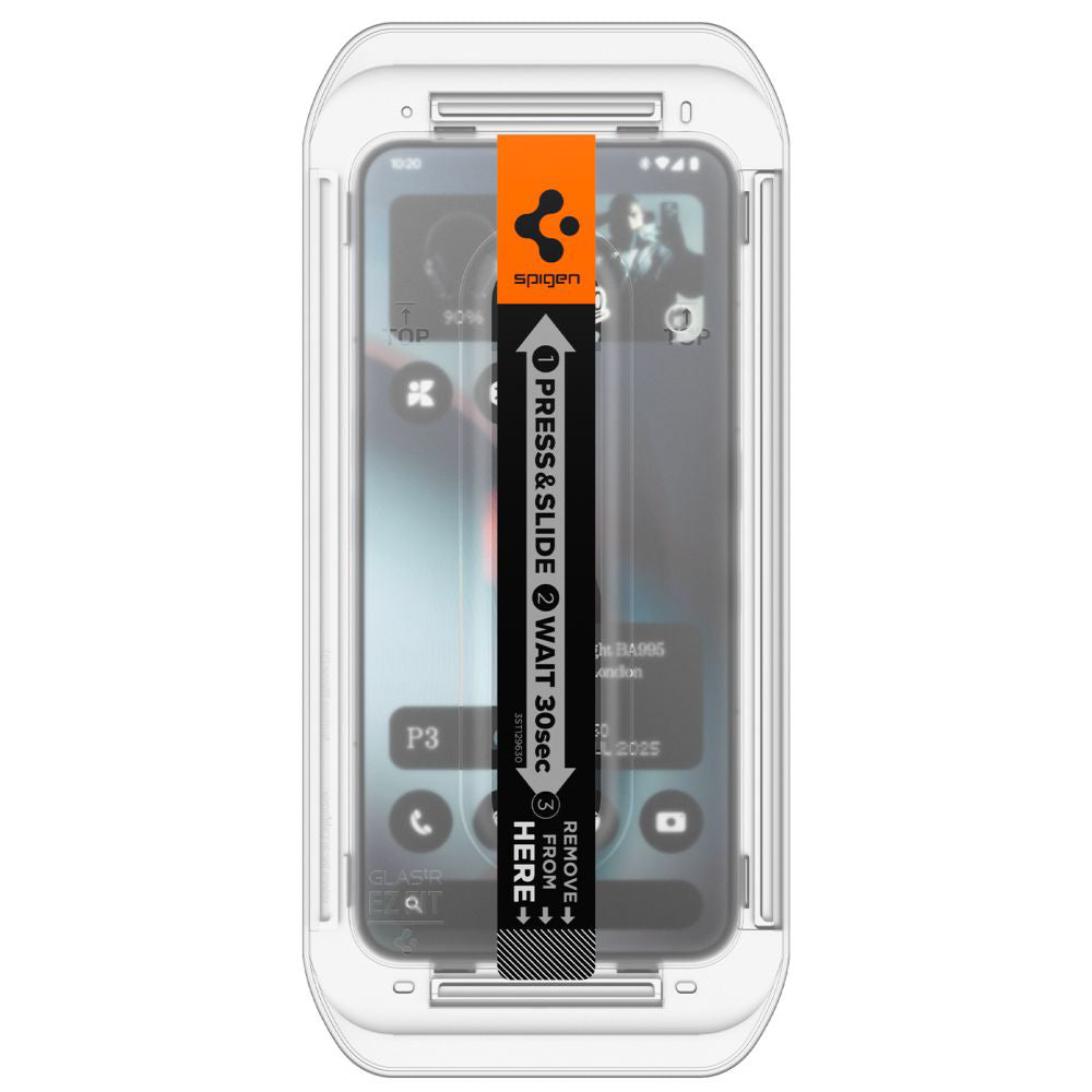 Folija za zaštitu ekrana Spigen GlastR EZ FIT za Nothing Phone (3), Kaljeno staklo, Full Glue, Set 2 komada AGL10165