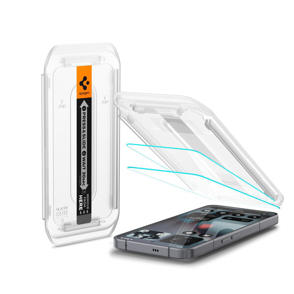 Folija za zaštitu ekrana Spigen GlastR EZ FIT za Nothing Phone (3), Kaljeno staklo, Full Glue, Set 2 komada AGL10165