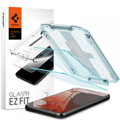 Zaštitna folija za ekran Spigen GlastR EZ FIT za Samsung Galaxy S22 5G S901, Kaljeno staklo, Full Glue, Set od 2 komada AGL04151