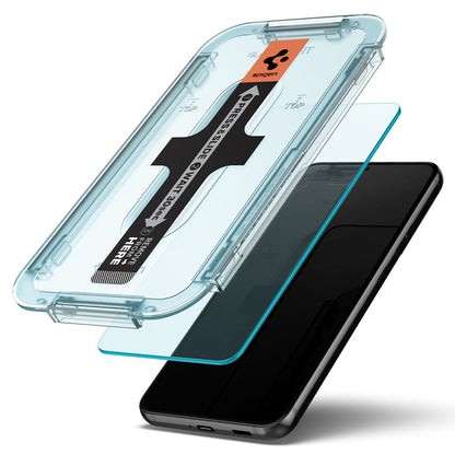Zaštitna folija za ekran Spigen GlastR EZ FIT za Samsung Galaxy S22 5G S901, Kaljeno staklo, Full Glue, Set od 2 komada AGL04151